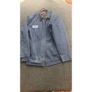 VTG Red Kap Quilt Lined Mechanic Work Jacket Large L Blue Big Country Patch USA